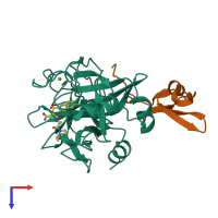 PDB entry 4y76 coloured by chain, top view.