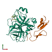 PDB entry 4y79 coloured by chain, front view.