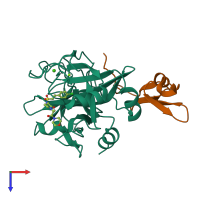 PDB entry 4y79 coloured by chain, top view.