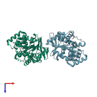 PDB entry 4y7d coloured by chain, top view.