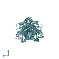PDB entry 4y7i coloured by chain, side view.