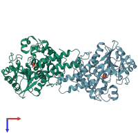 PDB entry 4y7i coloured by chain, top view.