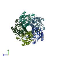 PDB entry 4y7k coloured by chain, side view.
