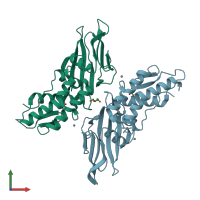 PDB entry 4y7l coloured by chain, front view.