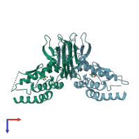 PDB entry 4y7l coloured by chain, top view.