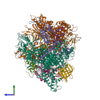 PDB entry 4y7n coloured by chain, side view.