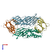 PDB entry 4y7o coloured by chain, top view.