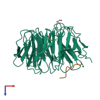 PDB entry 4y7r coloured by chain, top view.