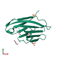PDB entry 4y88 coloured by chain, front view.
