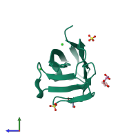 PDB entry 4y88 coloured by chain, side view.