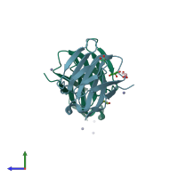 PDB entry 4y8a coloured by chain, side view.