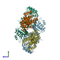 PDB entry 4y8v coloured by chain, side view.