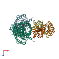 PDB entry 4y8v coloured by chain, top view.