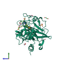 PDB entry 4y8y coloured by chain, side view.