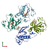 PDB entry 4y94 coloured by chain, front view.