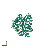 PDB entry 4y9d coloured by chain, side view.
