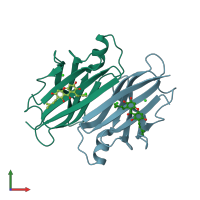 PDB entry 4y9e coloured by chain, front view.