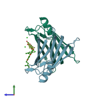 PDB entry 4y9e coloured by chain, side view.
