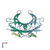 PDB entry 4y9e coloured by chain, top view.