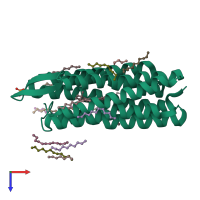 PDB entry 4y9h coloured by chain, top view.