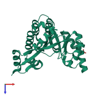 PDB entry 4y9m coloured by chain, top view.