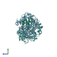 PDB entry 4y9s coloured by chain, side view.