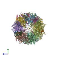 PDB entry 4y9y coloured by chain, side view.