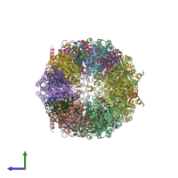 PDB entry 4ya5 coloured by chain, side view.