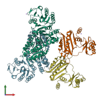 PDB entry 4yaj coloured by chain, front view.