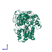 NADPH--cytochrome P450 reductase in PDB entry 4yaw, assembly 1, side view.