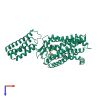 PDB entry 4yay coloured by chain, top view.