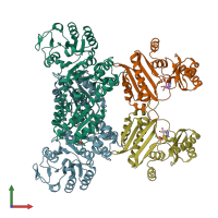 PDB entry 4yb8 coloured by chain, front view.