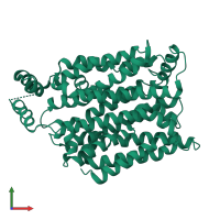 PDB entry 4yb9 coloured by chain, front view.