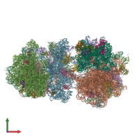 PDB entry 4ybb coloured by chain, front view.