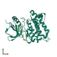 PDB entry 4ybk coloured by chain, front view.