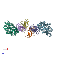 PDB entry 4ybq coloured by chain, top view.