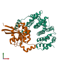 PDB entry 4yc7 coloured by chain, front view.