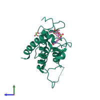 PDB entry 4yc9 coloured by chain, side view.