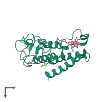 PDB entry 4yc9 coloured by chain, top view.