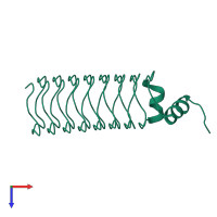 PDB entry 4ycq coloured by chain, top view.