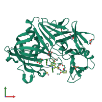 PDB entry 4yd3 coloured by chain, front view.