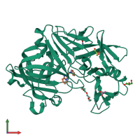 PDB entry 4yd7 coloured by chain, front view.