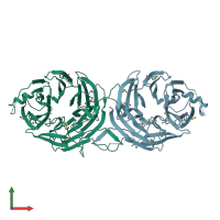 PDB entry 4yd8 coloured by chain, front view.