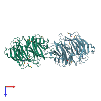 PDB entry 4yd8 coloured by chain, top view.