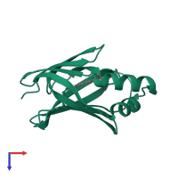 PDB entry 4ydb coloured by chain, top view.