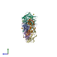 PDB entry 4ydj coloured by chain, side view.