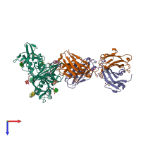 PDB entry 4ydk coloured by chain, top view.