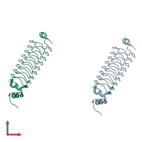 PDB entry 4ydt coloured by chain, front view.