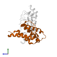 Interleukin-4 in PDB entry 4ydy, assembly 1, side view.