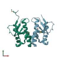PDB entry 4ye7 coloured by chain, front view.